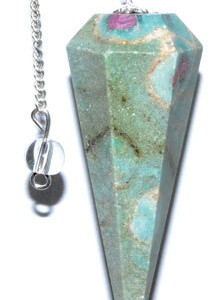 6-sided Ruby Fuchsite pendulum