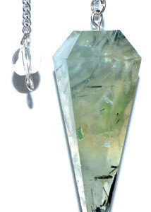 6-sided Prehnite pendulum