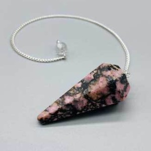 6-sided Rhodonite pendulum