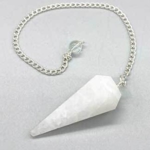 6-sided White Quartz pendulum