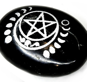 Tourmailne Pentagram & Moon palm stone