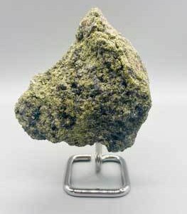 Epidote on metal stand