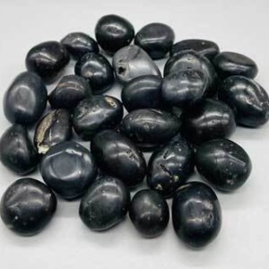 1 lb Agni Manitite, Black tumbled stones 20-22mm