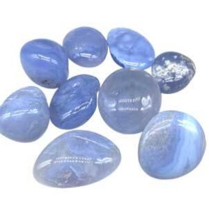 1 lb Chalcedony, Blue pebbles