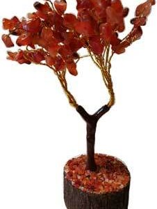 Carnelian & Om Gemstone Tree - New Design**
