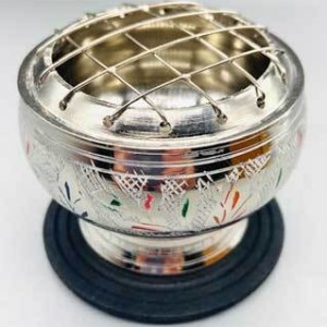 2.25" Engraved brass incense burner