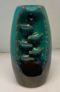 6 1/2" Blue Ceramic back flow incense burner