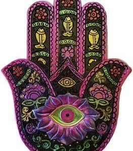 Black & Fuchia Hamsa incense burner