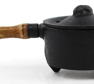 Cast Iron Burner w/ Wooden Handle