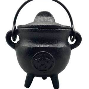 4" Pentagram cast iron cauldron