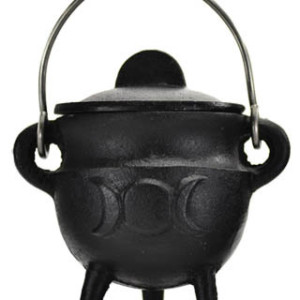 Triple Moon cast iron cauldron w/ lid 2 3/4"