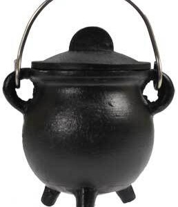 Plain cast iron cauldron  w/ lid 3"