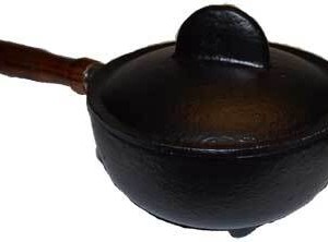 3 1/2" Cast iron cauldron w/ lid & handle