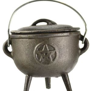 Pentagram cast iron cauldron 4"