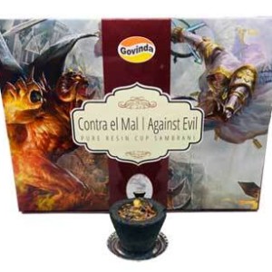 (set of 12) Against Evil charcoal dhoop cup