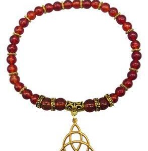 Carnelian W Triquetra anklet