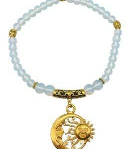 Opalite W Sun Moon Stars anklet