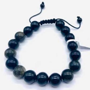 10mm Obsidian, Goldsheen bracelet