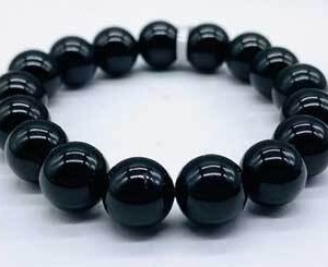 12mm Tourmaline, Black bracelet