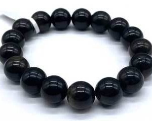 12mm Obsidian, Golsheen bracelet