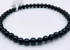 4mm Tourmaline, Black bracelet