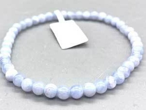 4mm Agate, Blue Lace bracelet