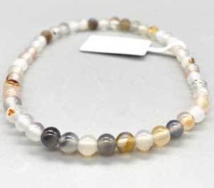 4mm Agate, White & Black bracelet