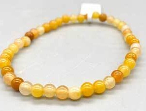 4mm Jade, Yellow bracelet
