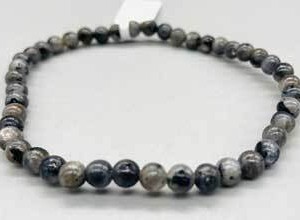 4mm Labradorite, Black bracelet