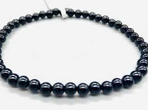 4mm Obsidian, Black bracelet