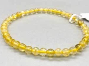 4mm Quartz, Rutilated bracelet