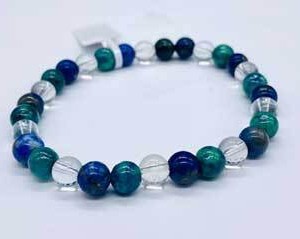 6mm Chrysocolla, Lapis, Crystal
