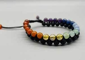 6mm 7 Chakra & Lave double weave bracelet