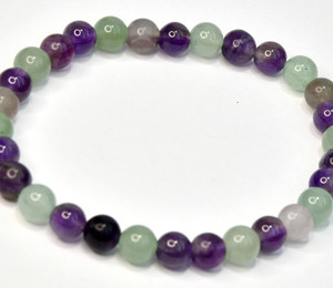 6mm Fluorite, Amethyst & Green Aventurine bracelet
