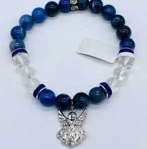 8mm Sodalite, Quartz, Angel bracelet