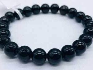 8mm Obsidian, Black bracelet