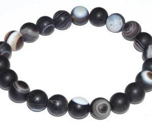 8mm Agate, Banded bracelet