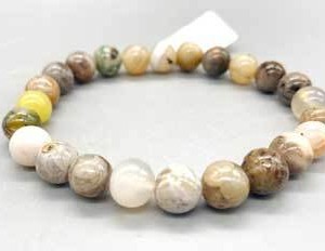 8mm Agate, Bamboo Leaf bracelet