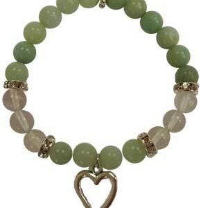 8mm Amazonite/ Quartz with Heart