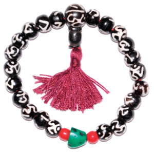 8mm Bone with Om bracelet