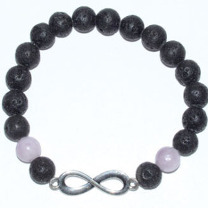 8mm Lava/ Kunzite with Infinity