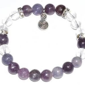 8mm Lepidolite with Double Spiral