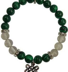 8mm Malachite/ Quartz with Celtic Knot