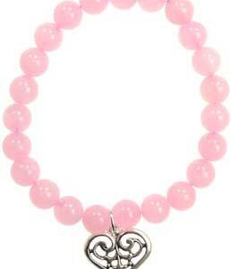 Rose Quartz Love Scroll Heart silver