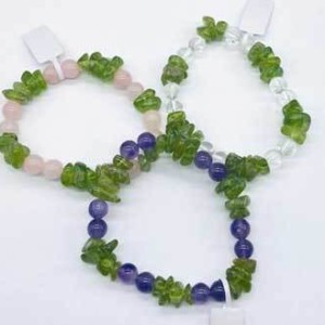 Peridot, Quartz gemstone bracelet