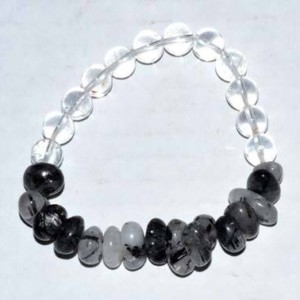 Nuggets, Quartz with Tourmaline & Quartz gemstone bracelet