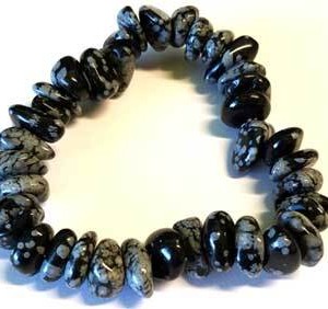 Snowflate Obsidian gemstone bracelet stretch