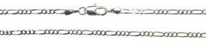 Silver Plated Brass Figaro Chain 20"
