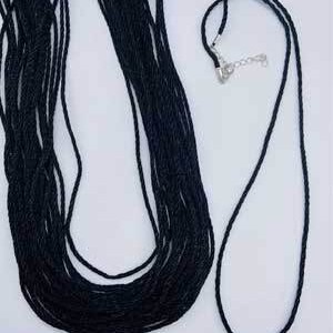 (set of 25) 36" Braided Necklace Black Cord 2mm