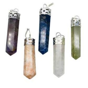 (set of 5) Assorted Gemstone cap points